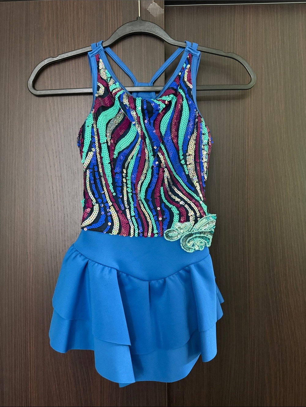Revolution Bright Blue Sequin Wave Dance Costume